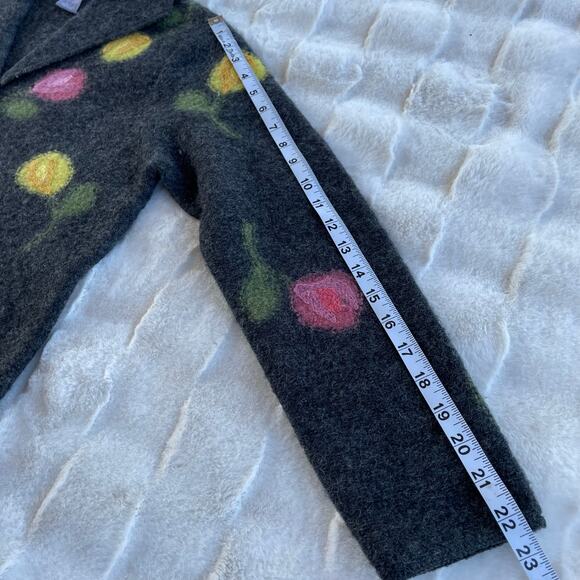 🔥Caroll Reed Wool Floral Embroidered Artsy Sweater Cardigan Cottage Grandmacore - Picture 15 of 15